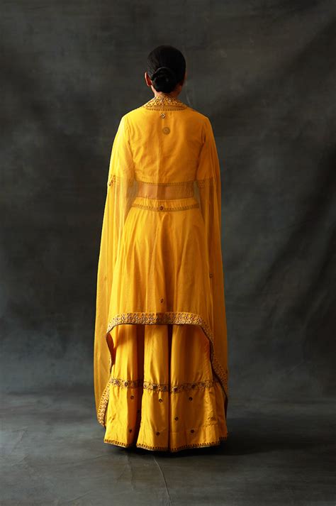 Buy Parvaaz Mustard Lehenga Set Elan Store
