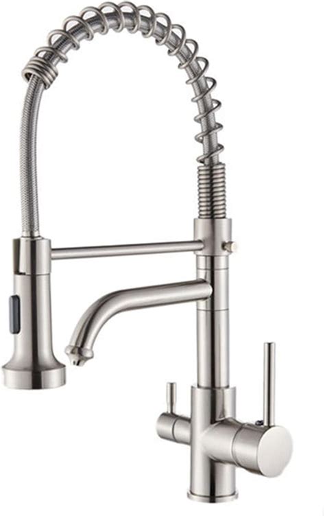 Way Spring Kitchen Faucet With Drinking Water Brass Dual Handle Cold And Hot Kitchen Mixer Tap