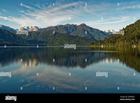 Early Morning Sunlight At Lake Kaniere Hokitika West Coast New