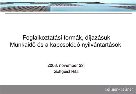 Ppt Foglalkoztat Si Form K D Jaz Suk Munkaid S A Kapcsol D