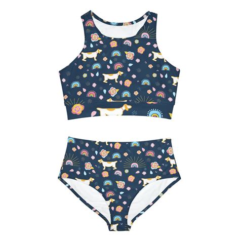 SPORTY BIKINI SET Vintage 1990 S Bikini High Waist 2 Etsy