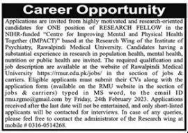 Career Opportunity At Rawalpindi Medical University Rmu Job