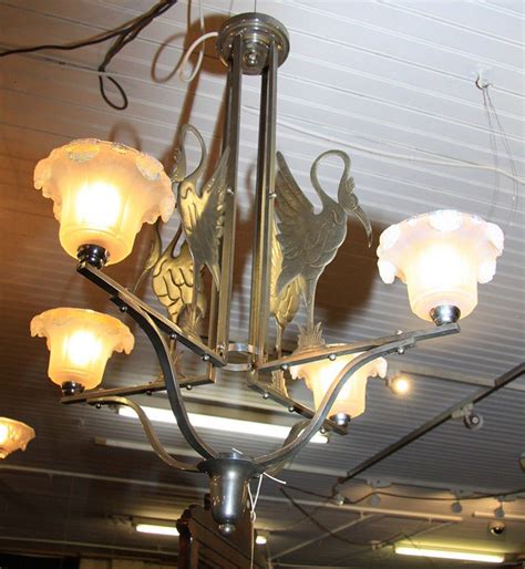 art deco chrome bird ceiling light  words ceiling  pendant
