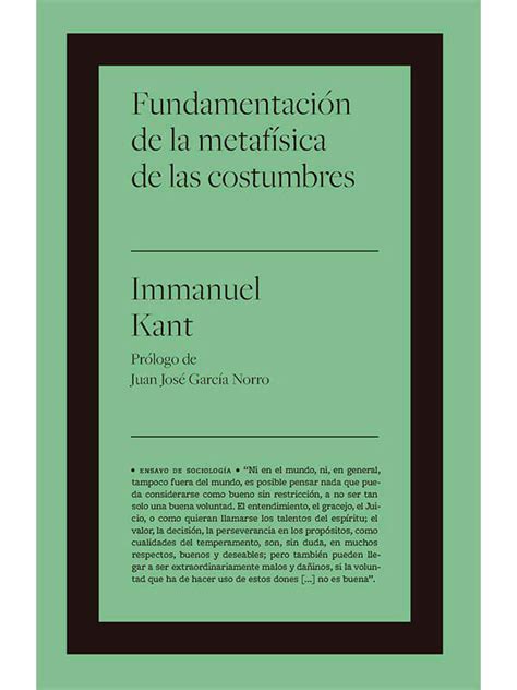 Fundamentación de la metafísica de la costumbres Catálogo Libros