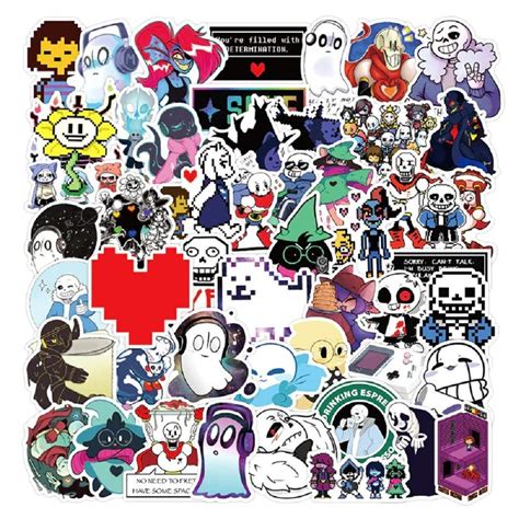 Undertale Stickers Pack 50pcs Sans Undertale Viny Waterproof Stickers ...