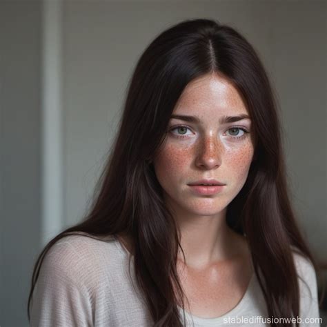 Brunette Woman With Freckles Stable Diffusion Online