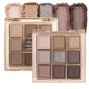 Amazon Cakaila Colors Colorful Eyeshadow Palette Makeup Gray Silver Golden Brown Nude