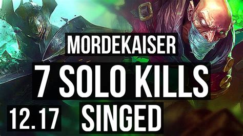 Mordekaiser Vs Singed Top Rank 6 Morde 7 Solo Kills 66 Winrate