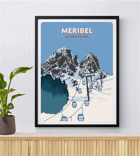 Meribel Ski Resort Poster Three Valleys Print Giclée Fine | Etsy UK