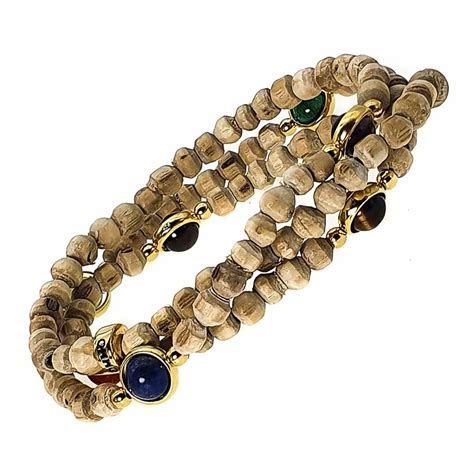 Tulsi Wood Chakra Bracelet Necklace For Women UK OMMO London