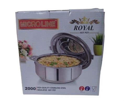 Single Piece Stainless Steel Microline Royal Ss Hot Pot For Many Purposes Capacity