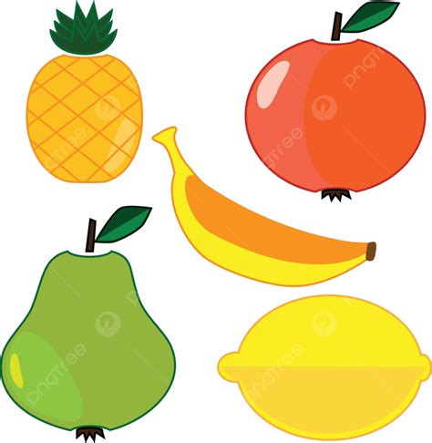 Vector Fruits Set Lemon Icons Plant Vector Lemon Icons Plant Png And