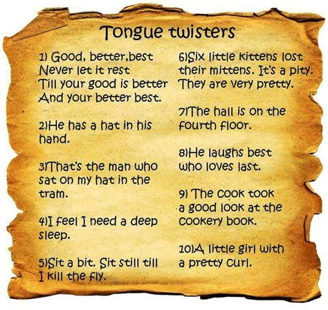 Miclasedelclaret Tongue Twisters