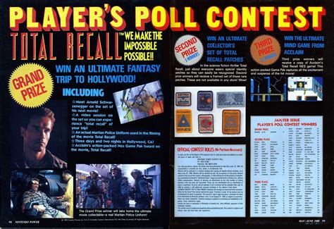 Nintendo Power Memories Players Poll Contest May June 1990