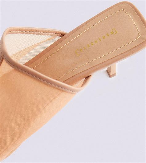 Buy Warehouse Mesh Slip On Heel Sandals In Nude ThStreet Kuwait