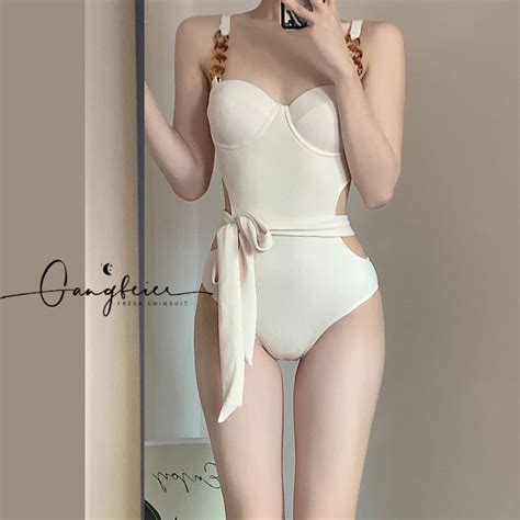 Set bộ đồ bikini áo tắm liền thân thiết kế khoét eo sexy gợi cảm đi bơi đi biển hàng QCCC AHA