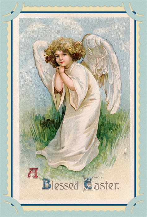 Vintage Easter Angel Card Free Stock Photo Public Domain Pictures