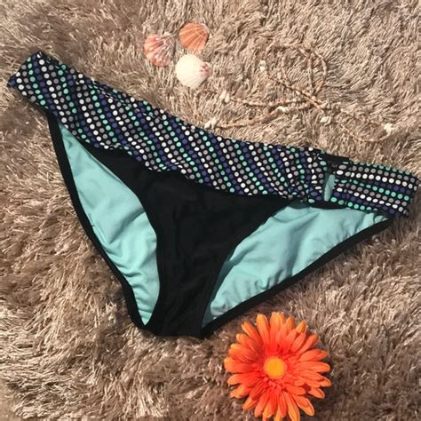 Xhilaration Swim Exhilaration Polka Dotblack Bikini Bottoms Poshmark