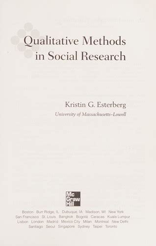 Qualitative Methods In Social Research Esterberg