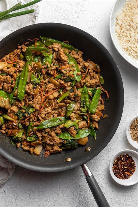 Healthy Ground Chicken Stir Fry Recipe - Oh Snap Macros