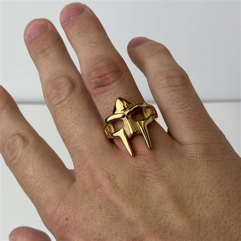 Mf Doom Mask Ring Mens Mf Doom Ring Hip Hop Ring Gold Mf Etsy