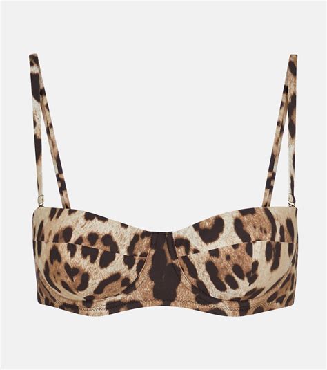 Leopard Print Bikini Top In Beige Dolce Gabbana Mytheresa