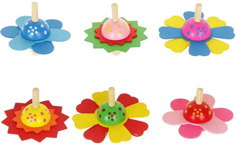 Детская игрушка Волчок "Цветочек", деревянная юла для малышей, гироскоп ...