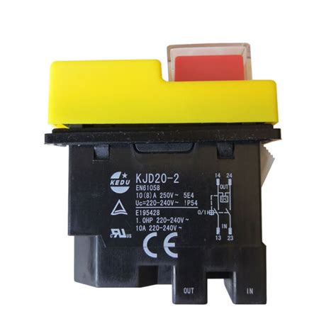KJD20-2 KEDU 220V 4Pin Electromagnetic Power On Off Safety Pushbutton ...