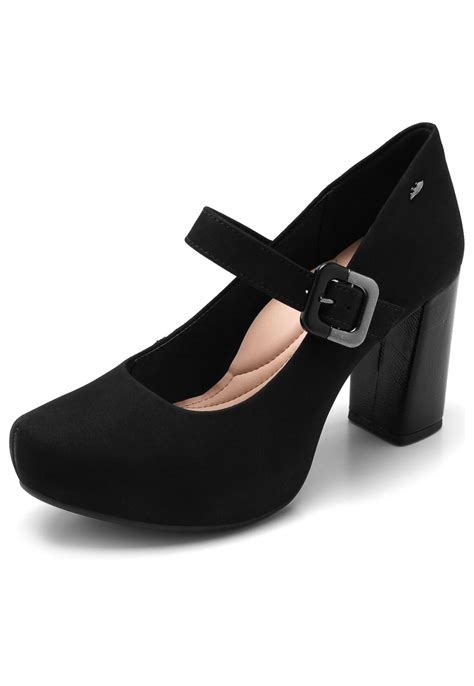 Sapato Boneca Salto Grosso - Sapato Dakota Boneca Meia Pata Preto Salto Grosso 1112 - Conceito M