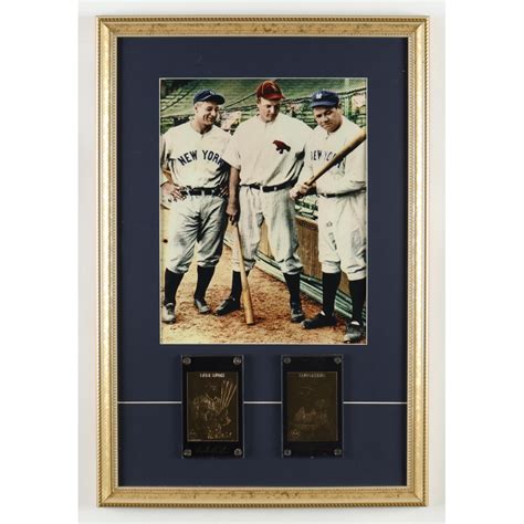 Babe Ruth Lou Gehrig Yankees Custom Framed Colorized Photo Display