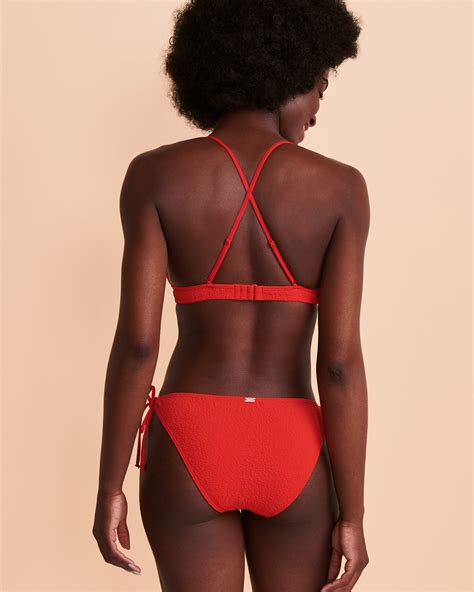 Tropik Textured Triangle Bikini Top Red Bikini Village