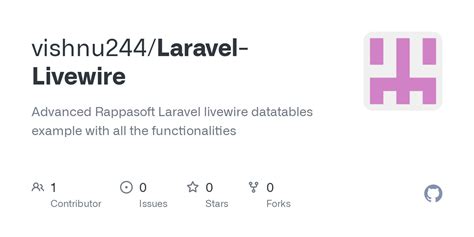 GitHub Vishnu244 Laravel Livewire Advanced Rappasoft Laravel