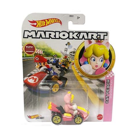 Cat Peach Hot Wheels Mario Kart Mattel GBG25 GRN13 Carrinho De Brinquedo Magazine Luiza