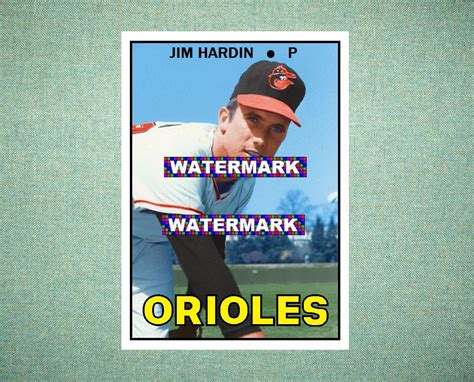 Jim Hardin Baltimore Orioles Custom Baseball Card Style Etsy