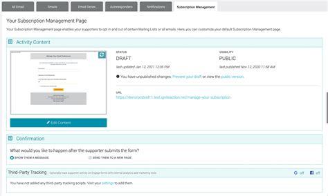 Subscription Management – Salsa Knowledgebase