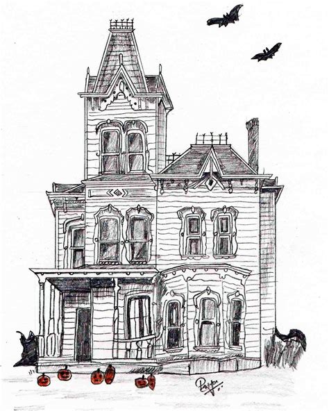 haunted house drawing easy 4