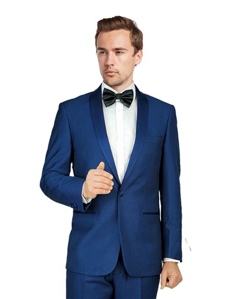 Mens One Button Shawl Lapel Tuxedo In Midnight Blue