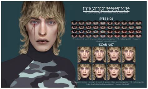 EYES N06 SCAR N07 free access ᴍᴏᴏɴ ᴘʀᴇsᴇɴᴄᴇ Scar Sims 4 cc