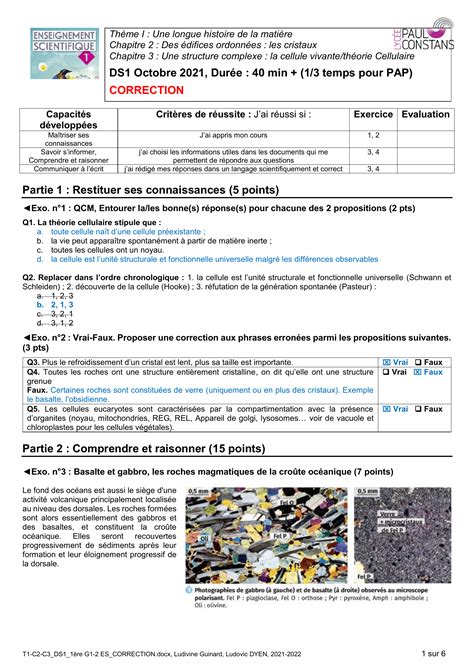 Chapitre 3 Une structure complexe la cellule vivante théorie Cellulaire