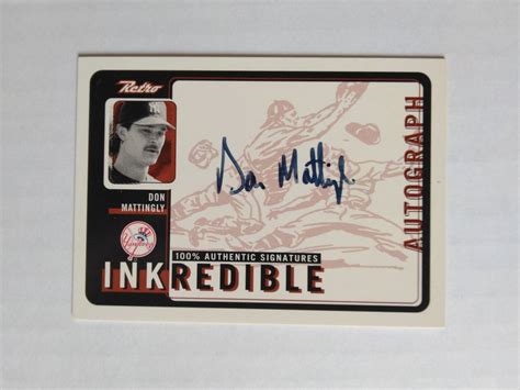 Don Mattingly ヤンキースの永久欠番 1999 Upper Deck Retro Inkredible 直筆サインカード 直書き