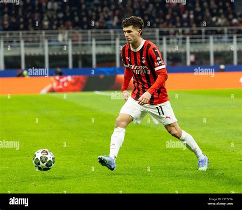 Christian Pulisic In Action During The Uefa Champions League 202425