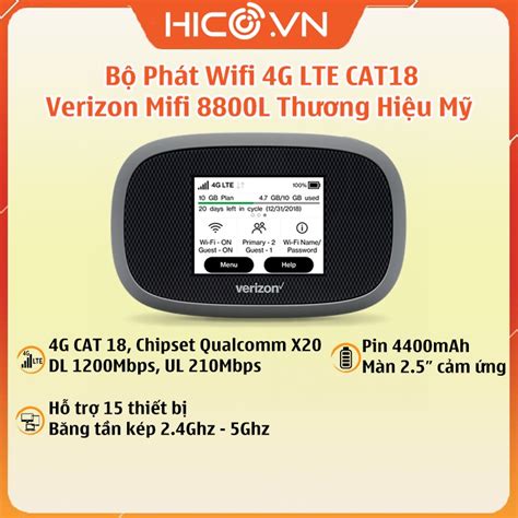 Bộ Phát Wifi Từ Sim 4g Verizon Mifi 8800l Tốc Độ 1200mbps Pin 4400mah