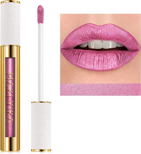 Amazon MAKI YIKA Metallic Pink Lipstick For Women Nude Pink Lipsticks Long Lasting Glitter
