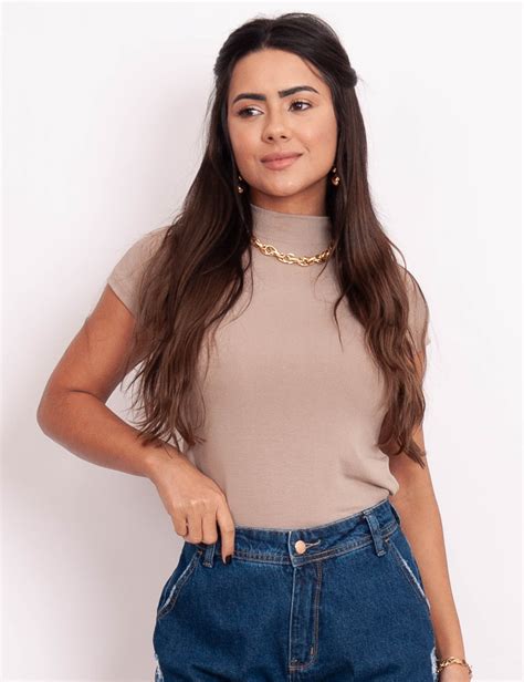 Blusa Manga Gola Nude Nossa Loja