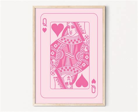 Pink Queen Of Hearts Printable Poster Pink Bedroom Decor Lucky You