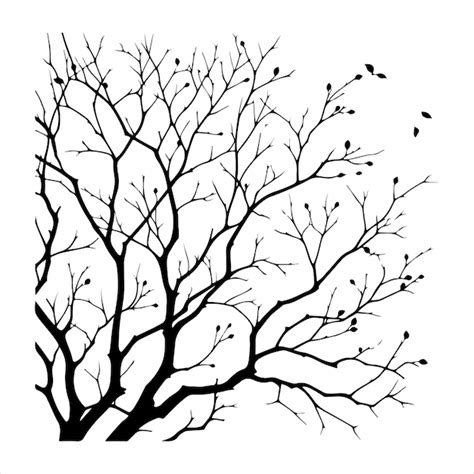 Premium Vector Minimal Naked Tree Vector Branches Silhouette Dead Tree Isolated On White
