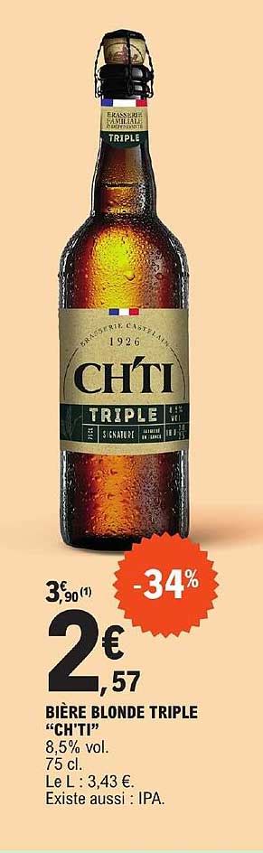 Promo Bière Blonde Triple ch ti chez E Leclerc iCatalogue fr
