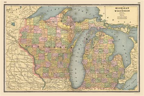 map of michigan and wisconsin states 8