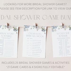 Dusty Blue Floral Ring Hunt Bridal Shower Game Blue Floral Ring Game