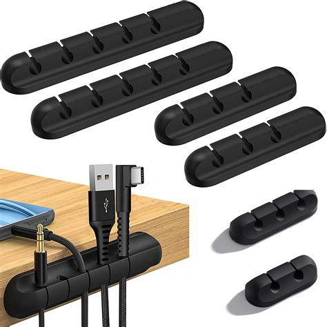 Cable Organizer Clips Cord Holder Self Adhesive Cable Management ...